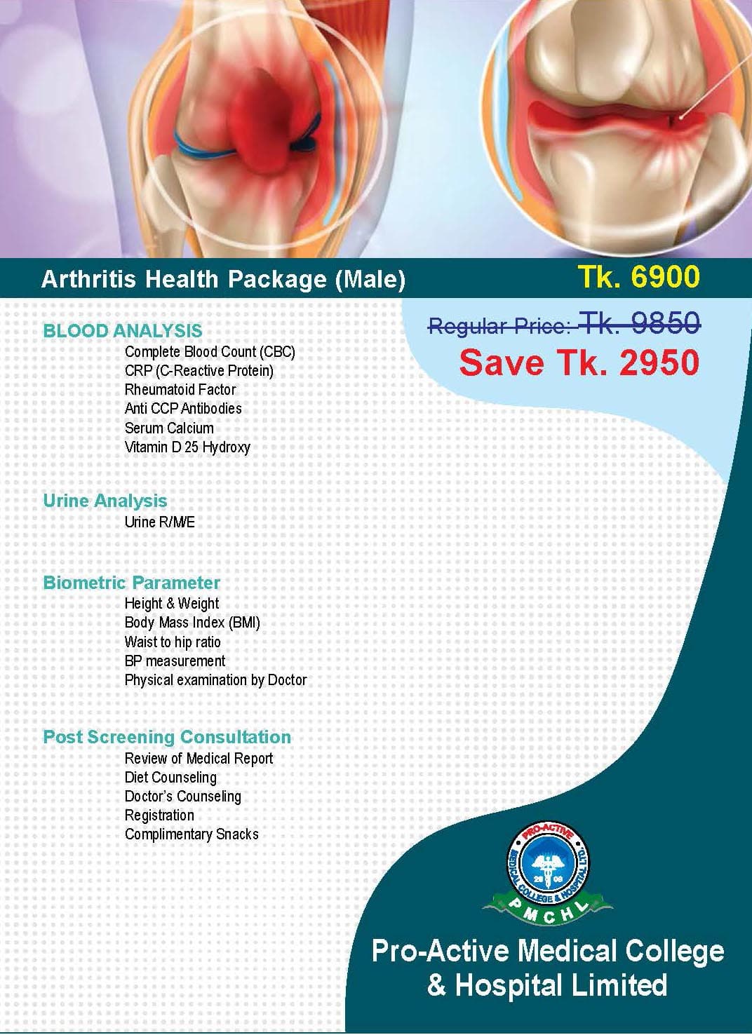 Arthritis Health Package (Male)