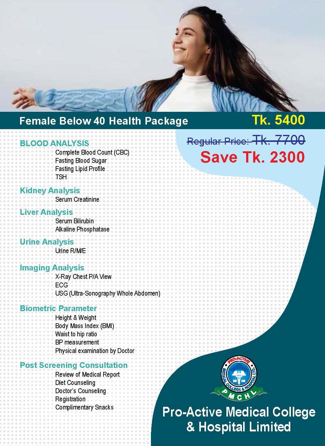 Female Below 40 Health Package