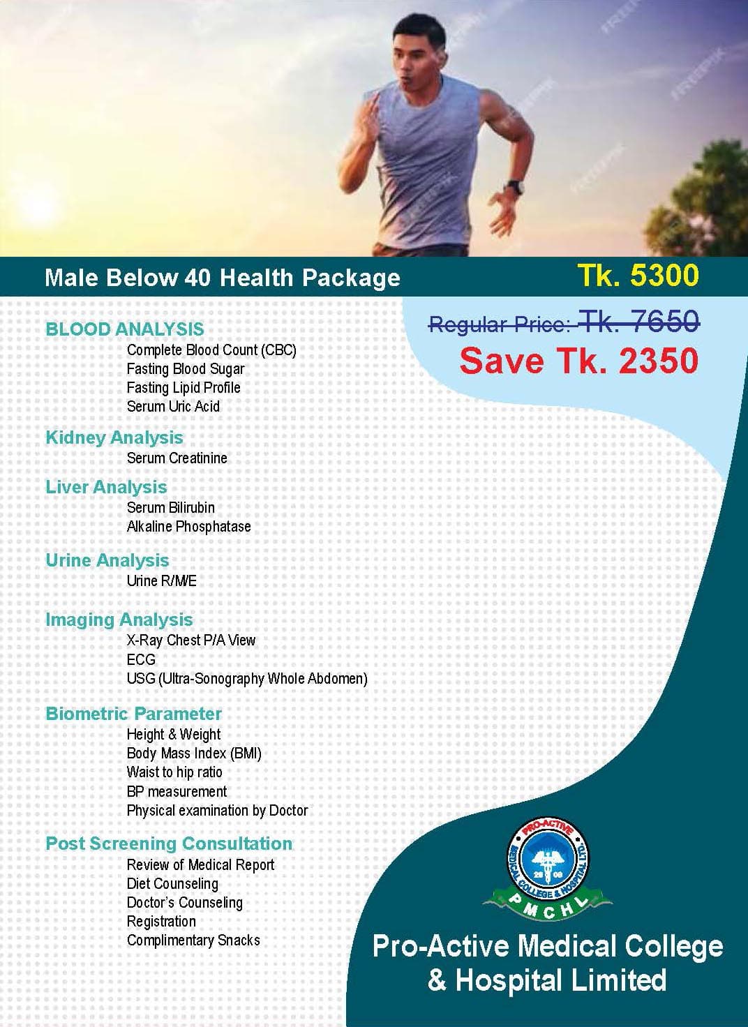 Male Below 40 Health Package